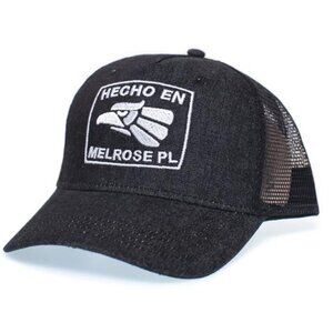 Hecho En Melrose Pl Jenner Celebrity Hat Black Denim Cap Adult Truckers Snapback